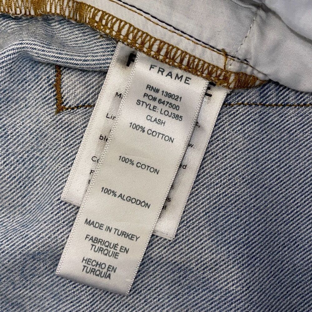 Frame Womens Button Fly Le Original Distressed Cropped Jeans Clash Blue Size 33 - Picture 10 of 13